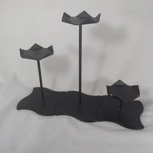 Partylite 3 Set Windswept Base P0100 Black Metal Votive Candle Holders Twisted - Picture 2 of 12